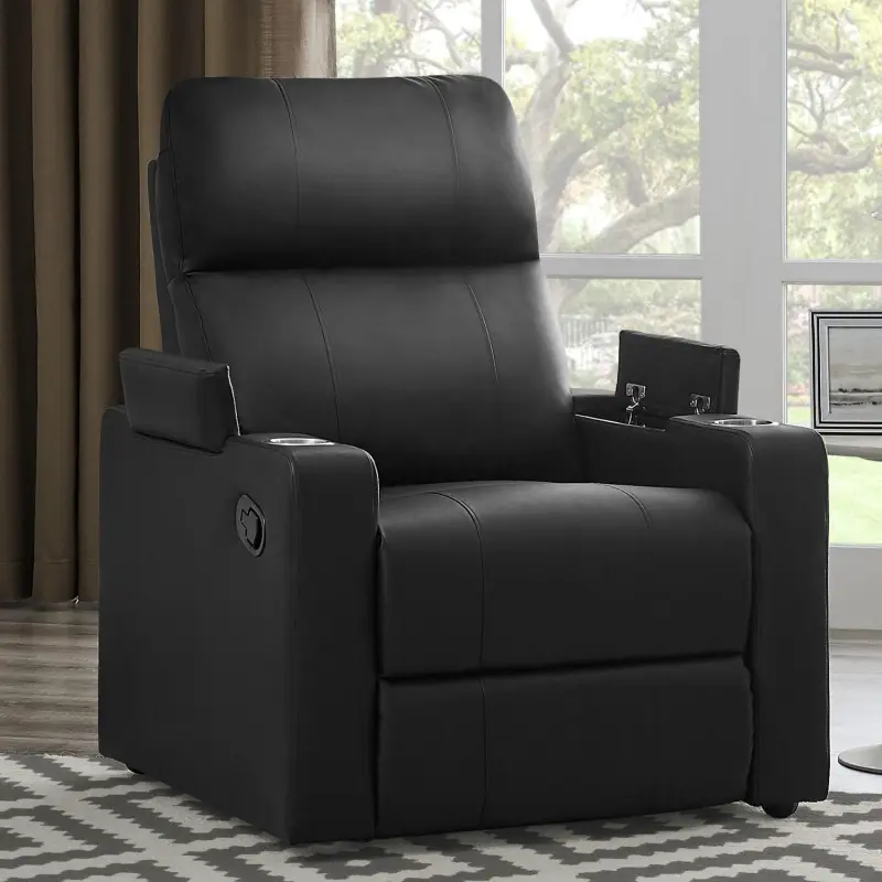 Mainstays Home Theater Recliner with USB charging ports, Faux Leather, Multiple Finishes - Image 5