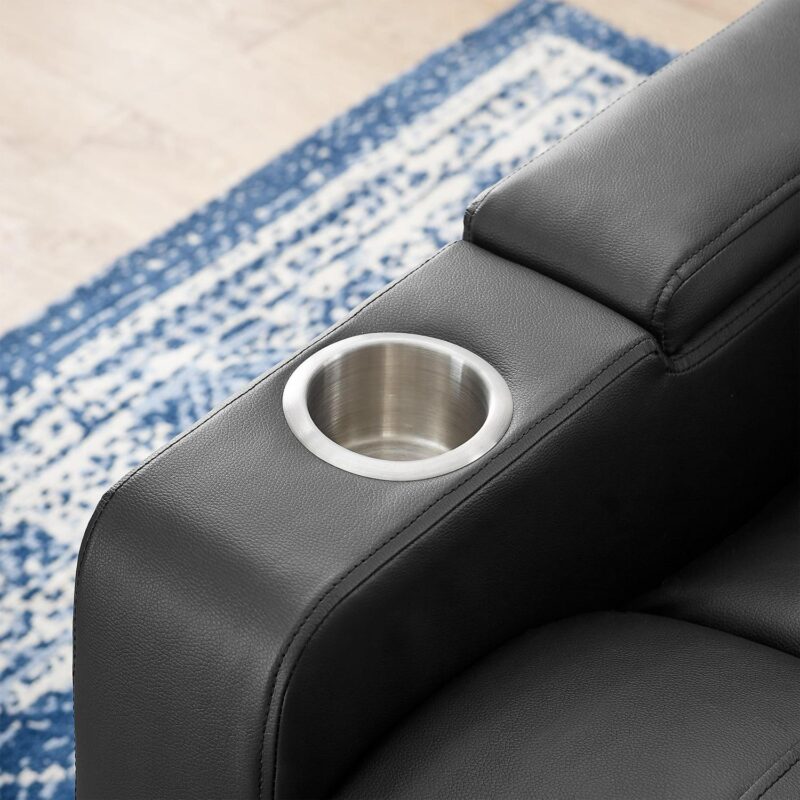 Mainstays Home Theater Recliner with USB charging ports, Faux Leather, Multiple Finishes - Image 4