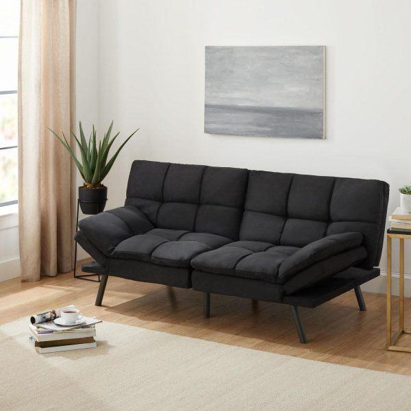 Mainstays Memory Foam Futon with 72 ,Black
