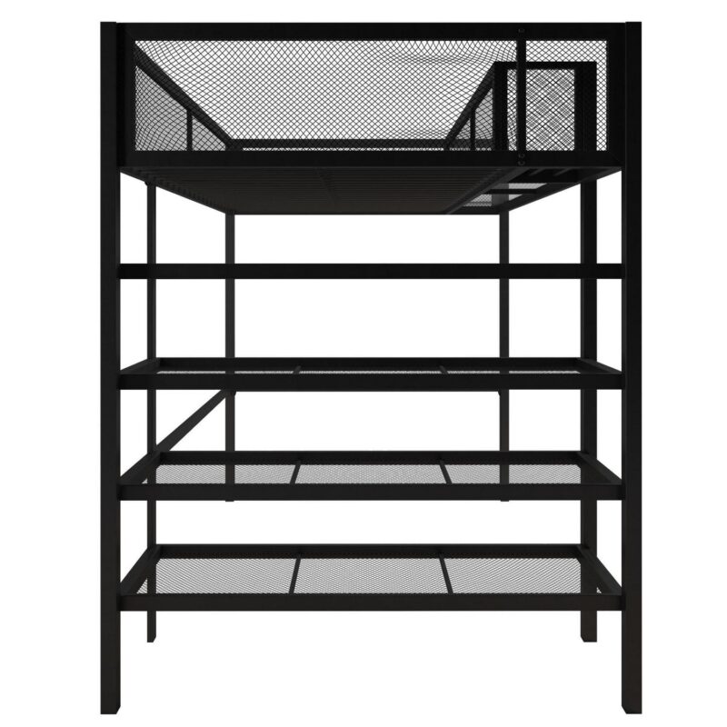 Mainstays Metal Storage Loft Bed with Book Case, Black, Twin - Image 12