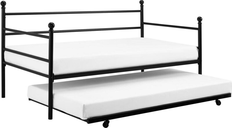 Mainstays Modern Metal Daybed with Trundle, Twin Size Frame, Black - Image 5