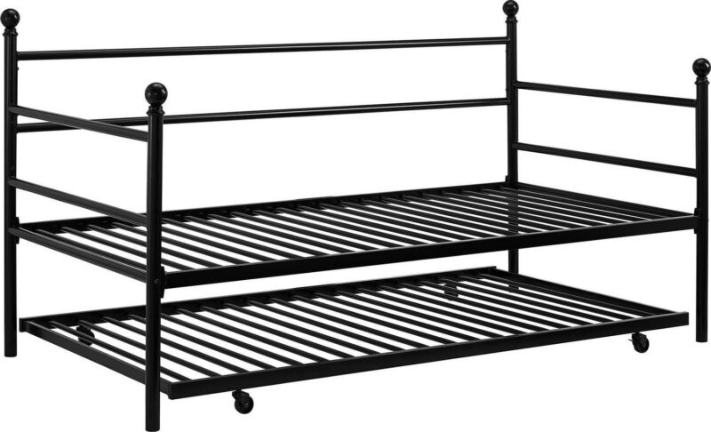 Mainstays Modern Metal Daybed with Trundle, Twin Size Frame, Black - Image 11