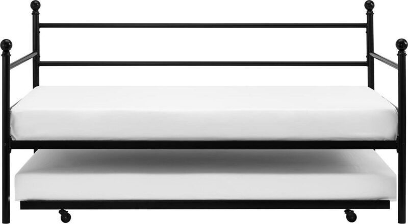 Mainstays Modern Metal Daybed with Trundle, Twin Size Frame, Black - Image 6
