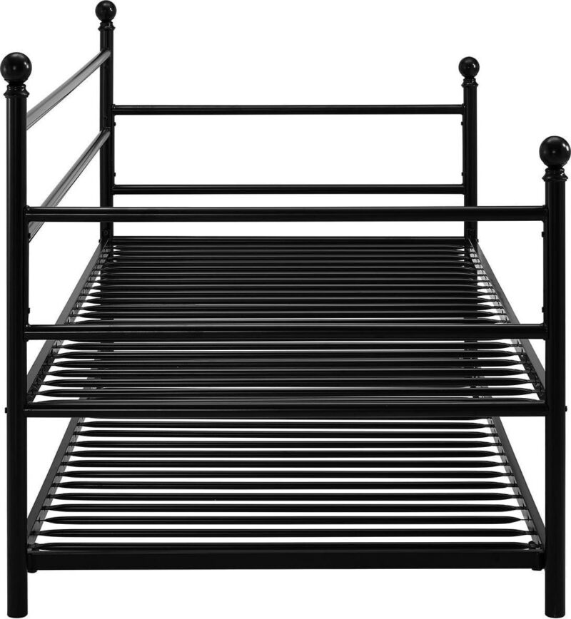 Mainstays Modern Metal Daybed with Trundle, Twin Size Frame, Black - Image 14