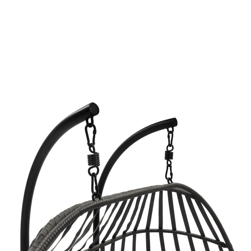 Mainstays Outdoor Wicker Patio Double Hanging Egg Chair, Gray - Image 6