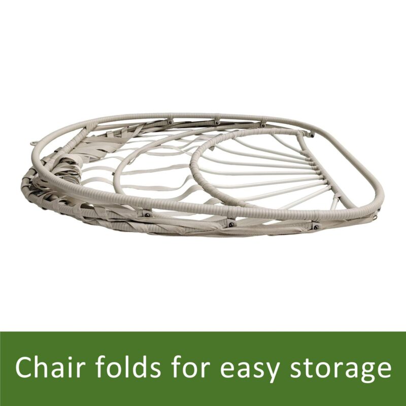 Mainstays Outdoor Wicker Patio Hanging Egg Chair, White - Image 5