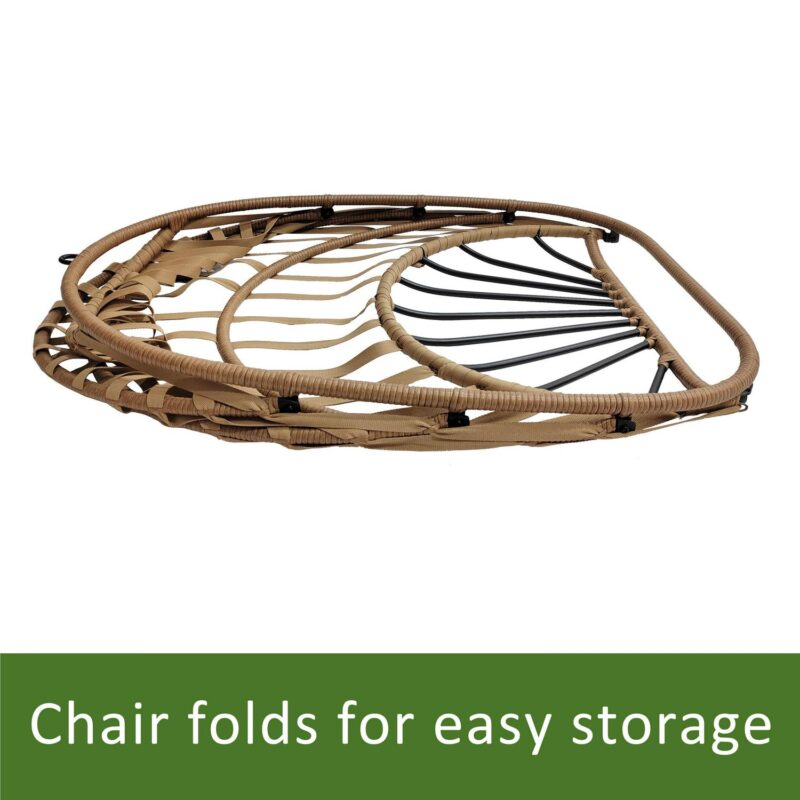 Mainstays Outdoor Wicker Hanging Egg Chair, Tan - Image 4