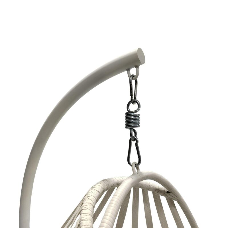 Mainstays Outdoor Wicker Patio Hanging Egg Chair, White - Image 3