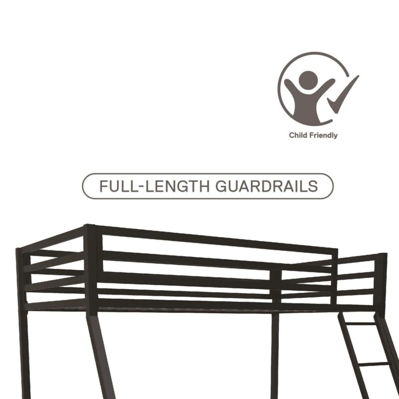 Mainstays Premium Twin over Full Metal Bunk Bed, Black - Image 3