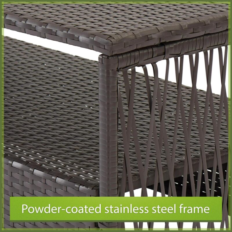 Mainstays Sanza 4-Piece Outdoor Rattan Wicker Conversation Set, Mocha/Beige - Image 8