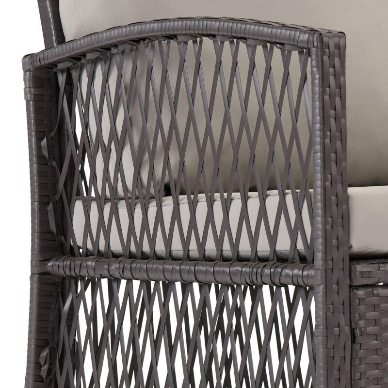 Mainstays Sanza 4-Piece Outdoor Rattan Wicker Conversation Set, Mocha/Beige - Image 6