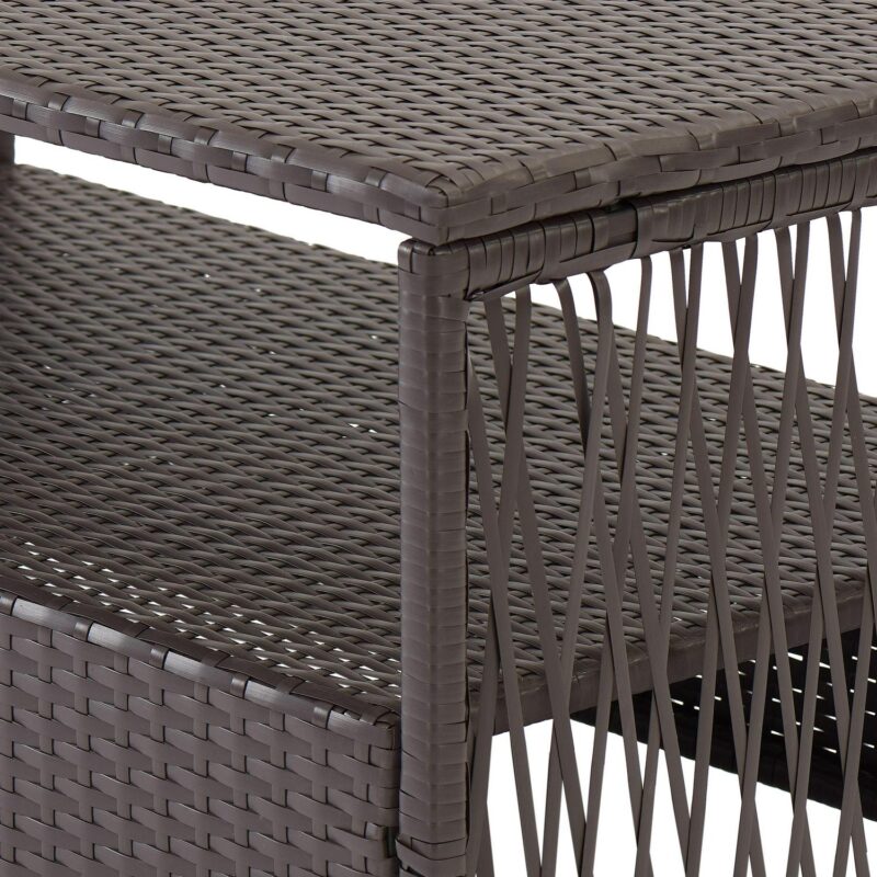 Mainstays Sanza 4-Piece Outdoor Rattan Wicker Conversation Set, Mocha/Beige - Image 7