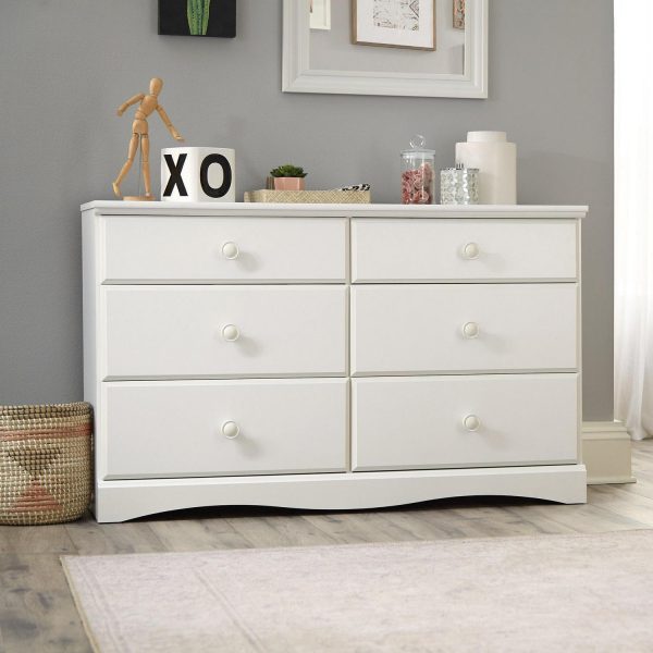 Mainstays Storybook Soft White Dresser, 49.13  L x 16.22  W x 30.24  H