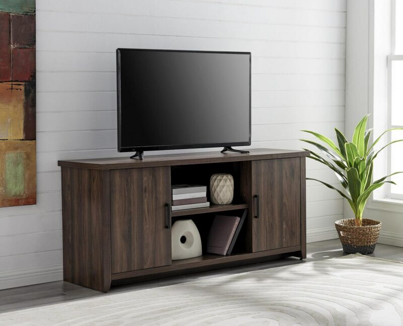Mainstays TV Stand for TVs up to 65 , Canyon Walnut - Image 9