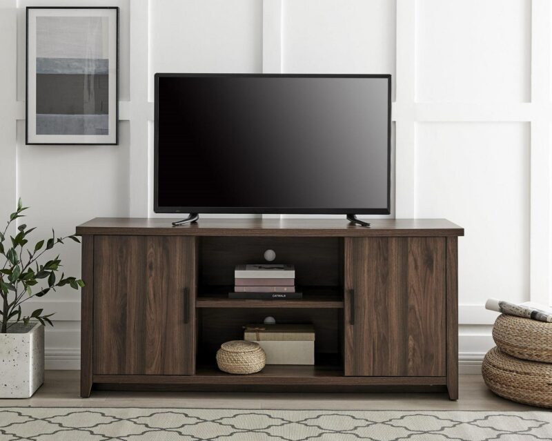 Mainstays TV Stand for TVs up to 65 , Canyon Walnut - Image 11