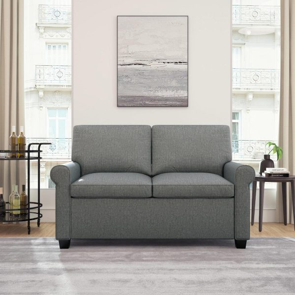 Mainstays Tatum Twin Sleeper 56.25  Loveseat, Dark Gray