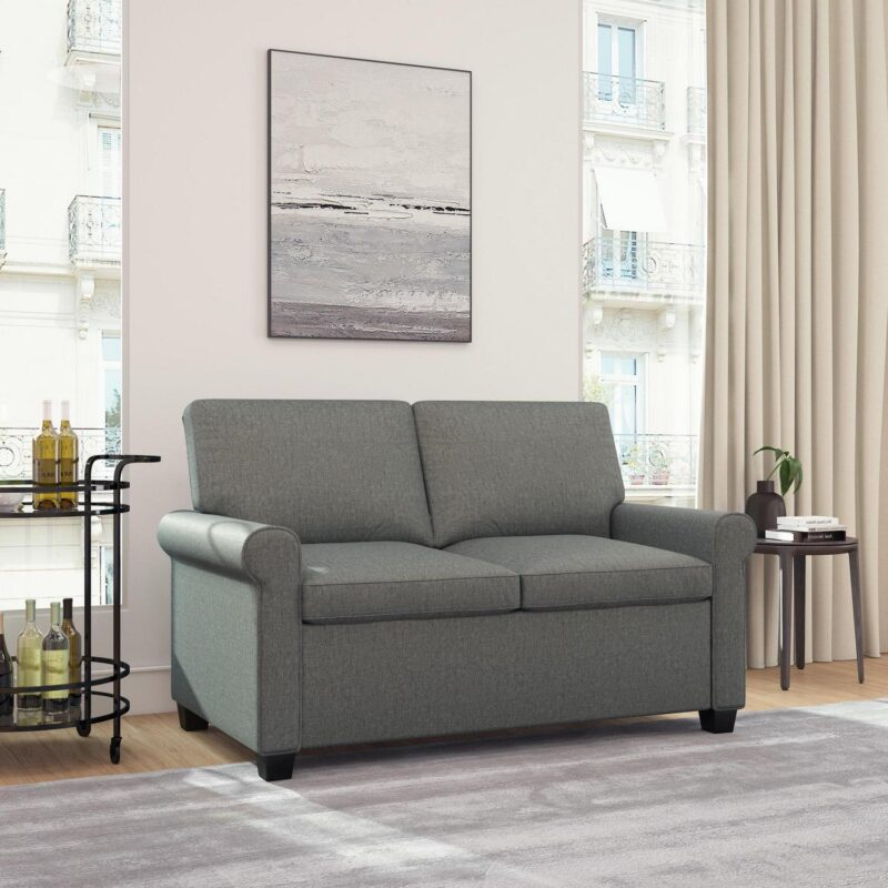Mainstays Tatum Twin Sleeper 56.25  Loveseat, Dark Gray - Image 17