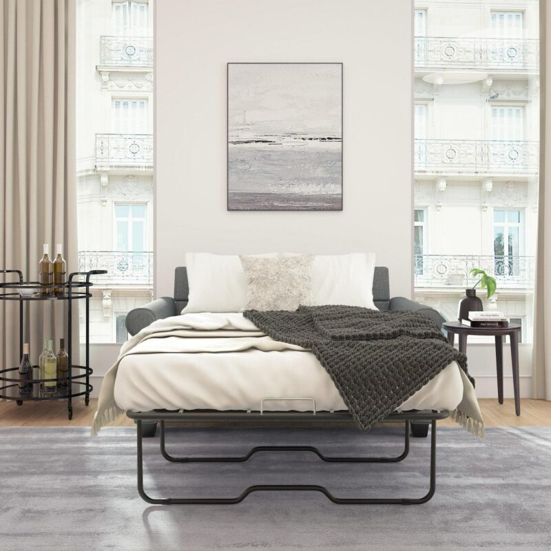 Mainstays Tatum Twin Sleeper 56.25  Loveseat, Dark Gray - Image 8