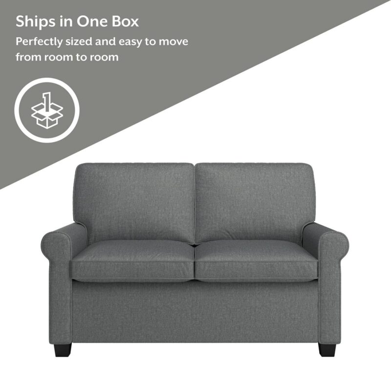 Mainstays Tatum Twin Sleeper 56.25  Loveseat, Dark Gray - Image 6