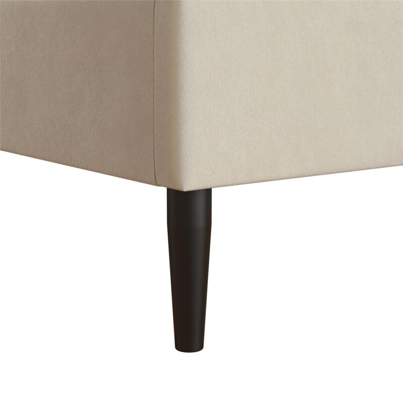 Mainstays Vera Upholstered Platform Bed, Queen, Cream Velvet - Image 16