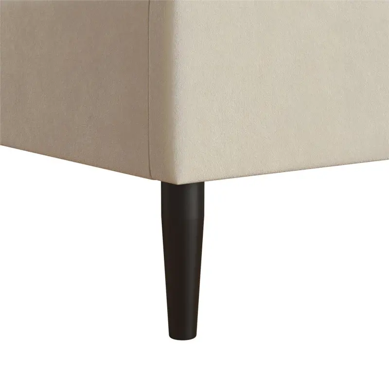 Mainstays Vera Upholstered Platform Bed, Queen, Cream Velvet - Image 16