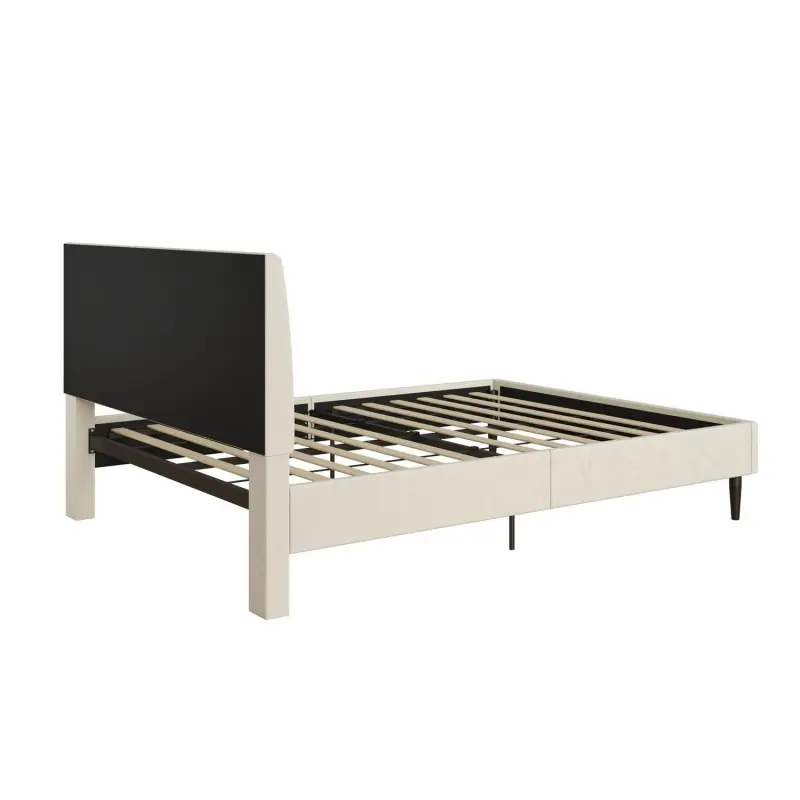 Mainstays Vera Upholstered Platform Bed, Queen, Cream Velvet - Image 15