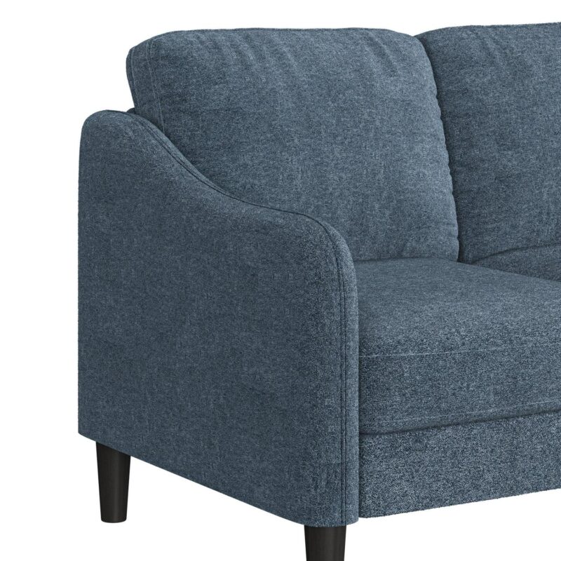 Mainstays Westley Swoop Arm 74  Sofa, Blue Cove - Image 2