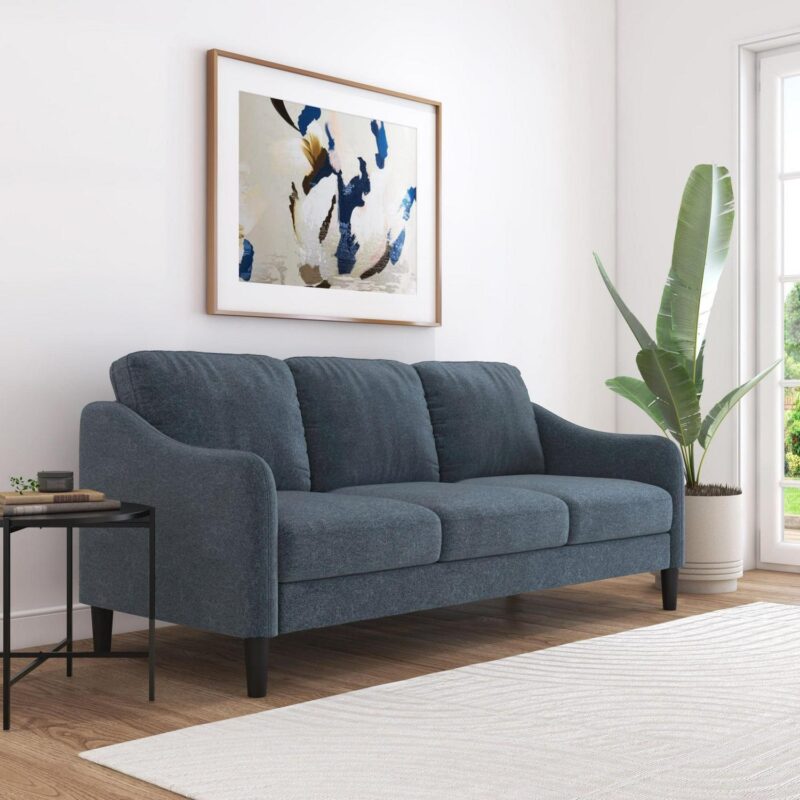 Mainstays Westley Swoop Arm 74  Sofa, Blue Cove - Image 6