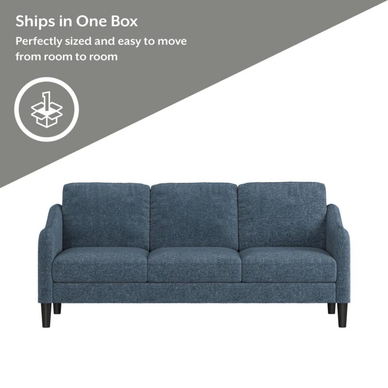 Mainstays Westley Swoop Arm 74  Sofa, Blue Cove - Image 13