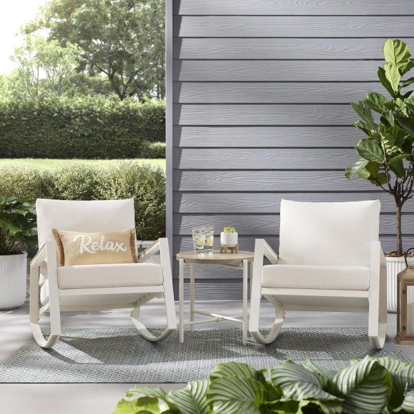 Mainstays Westmont 3-Piece Outdoor Rocker Set, White