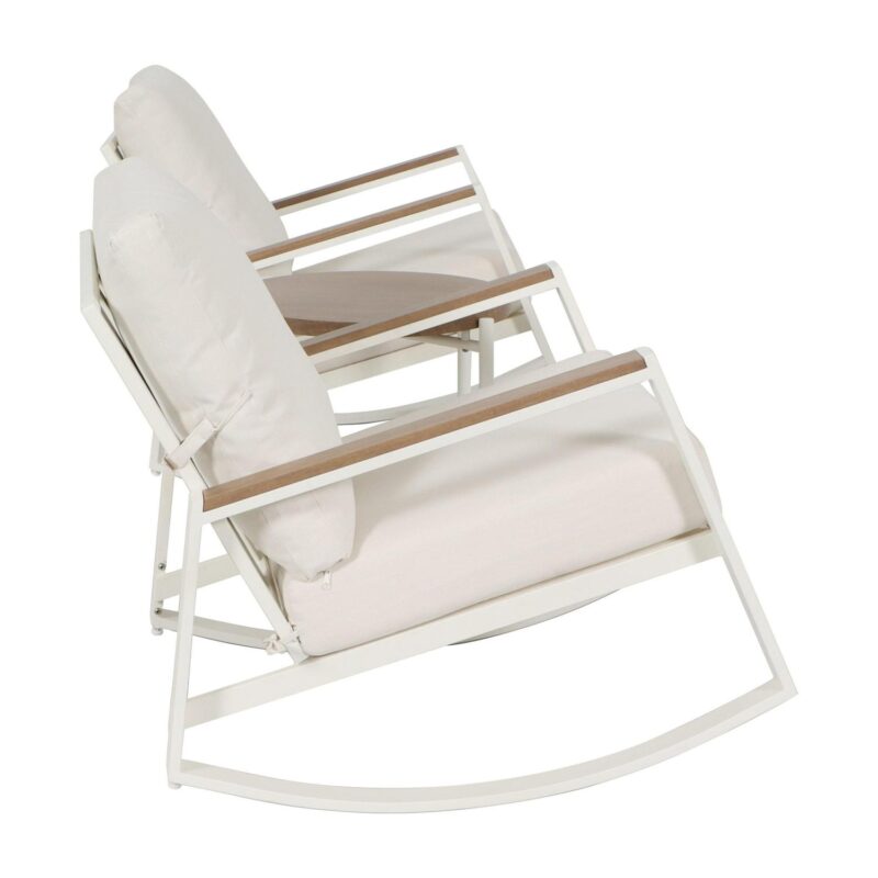 Mainstays Westmont 3-Piece Outdoor Rocker Set, White - Image 5