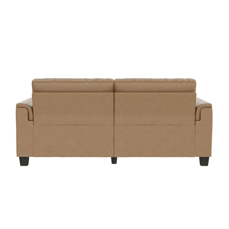 Mainstays Williamson 75.5  Sofa, Brown Faux Leather - Image 10