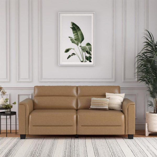 Mainstays Williamson 75.5  Sofa, Brown Faux Leather