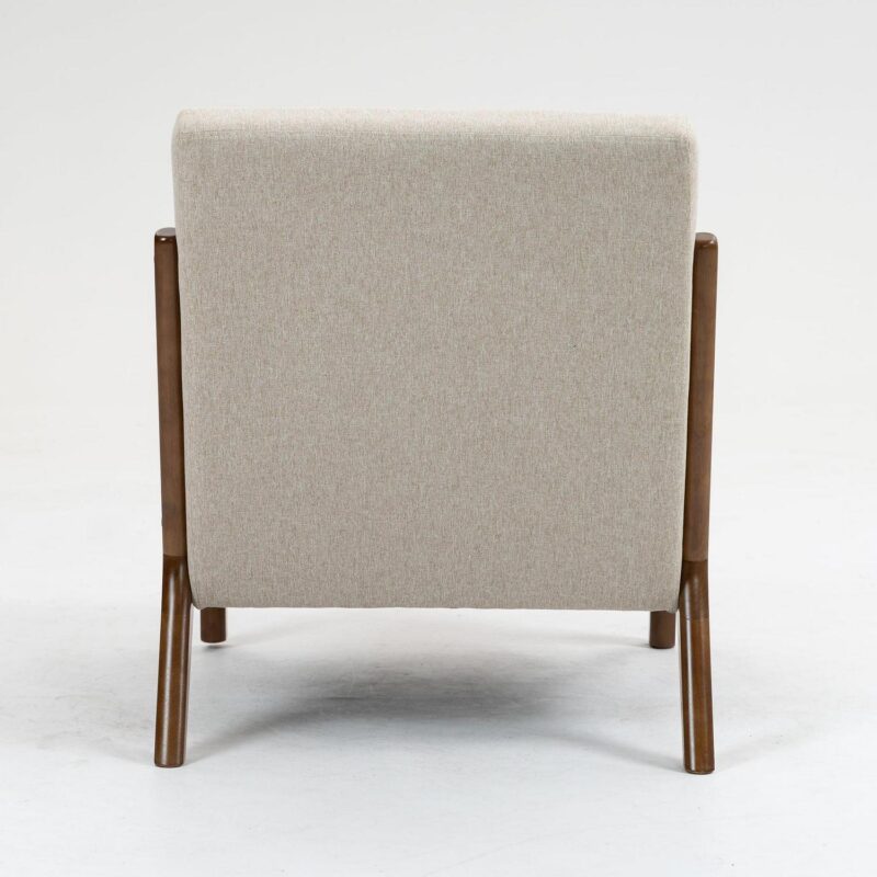 Mainstays Wood Arm Accent Chair, Beige - Image 6