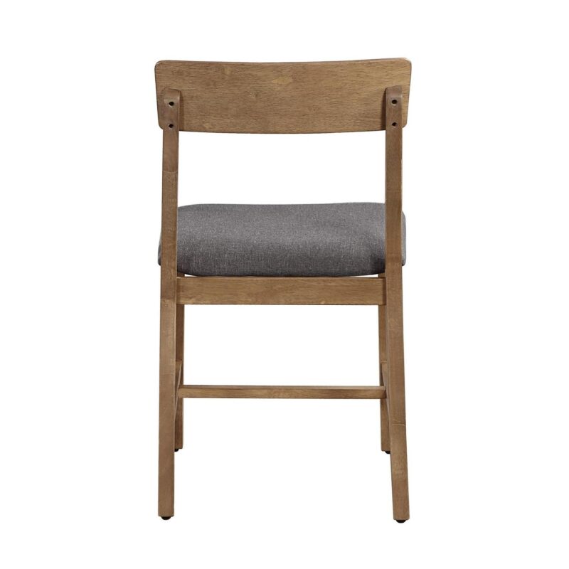 Mainstays Wood Dining Chair 4 Pack, Walnut Color, Grey Fabric Upholstered Seat Pad - Image 9
