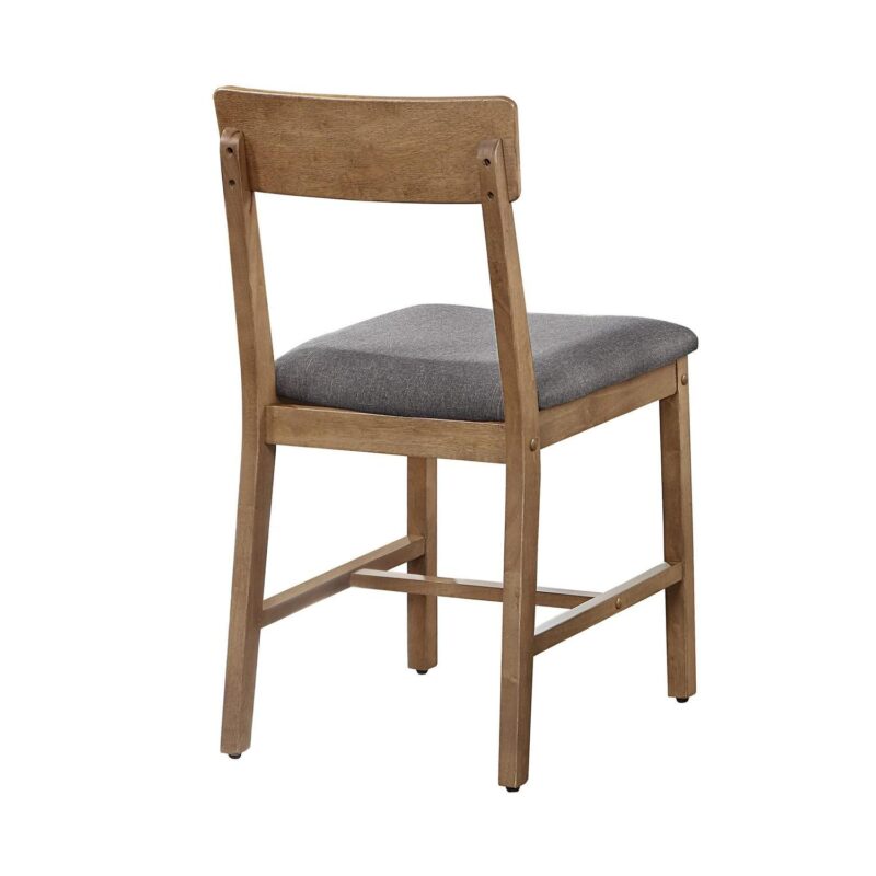 Mainstays Wood Dining Chair 4 Pack, Walnut Color, Grey Fabric Upholstered Seat Pad - Image 8