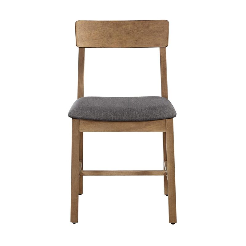Mainstays Wood Dining Chair 4 Pack, Walnut Color, Grey Fabric Upholstered Seat Pad - Image 12