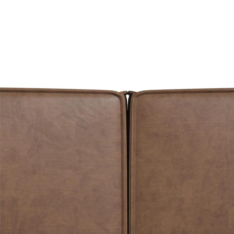Mainstays Wynnewood 75  Low Profile Sofa with 2 Throw Cushions, Cocoa Faux Leather - Image 10