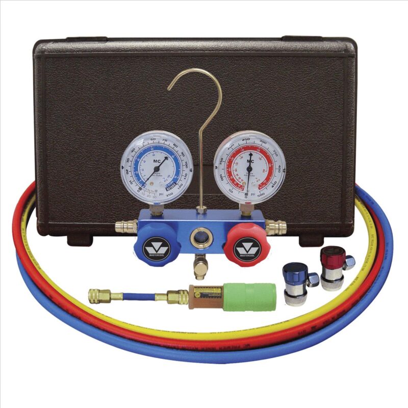 Mastercool 89661-UV 134A Manifold Gauge Set with 60  Hoses and Manual Couplers