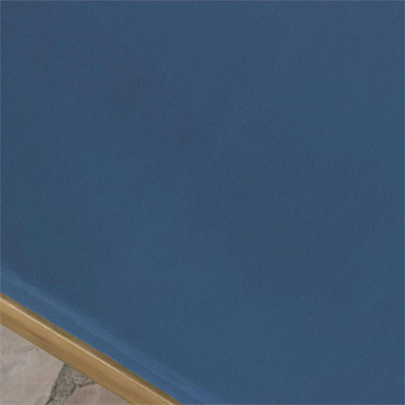 Mavis Outdoor Chaise Lounge With Cushion, Set of 2, Teak Finish, Blue - Image 21