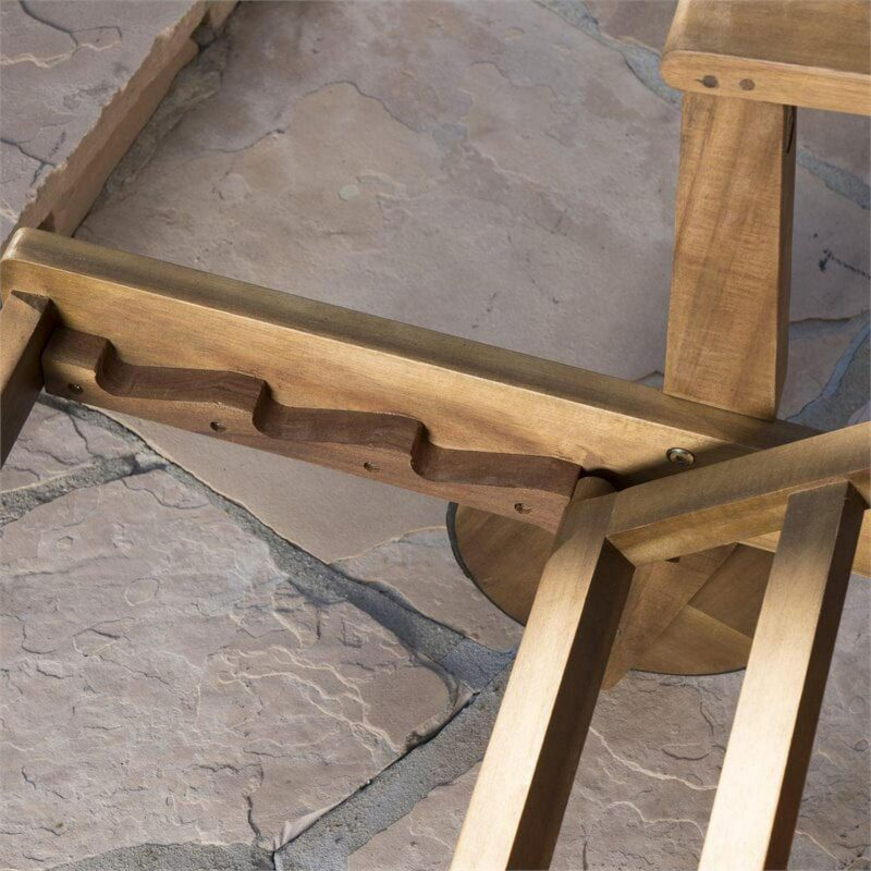 Mavis Outdoor Chaise Lounge With Cushion, Set of 2, Teak Finish, Blue - Image 3
