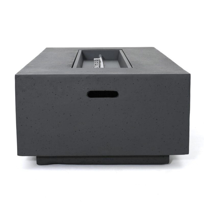 Mayfair Lightweight Concrete Outdoor 50,000 BTU Rectangular Fire Pit (No Tank Holder), Dark Gray - Image 8