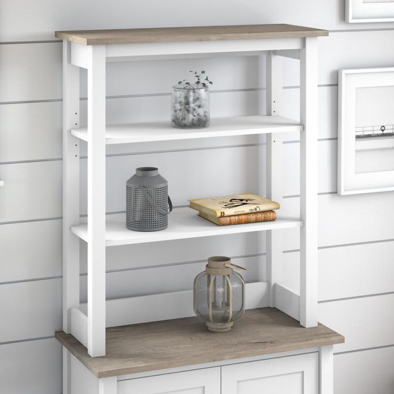 Mayfield Tall Hutch Organizer in Shiplap Gray / White - Engineered Wood - Image 5