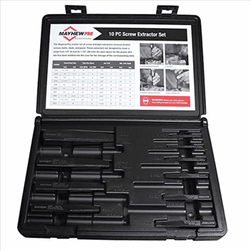 Mayhew Tools 37345 10-Piece Screw and Pipe Extractor Set - Image 3