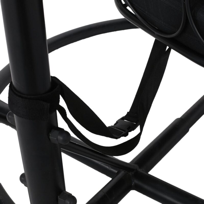 Meader Metal Indoor/Outdoor Hanging Chair with Stand, Black - Image 5
