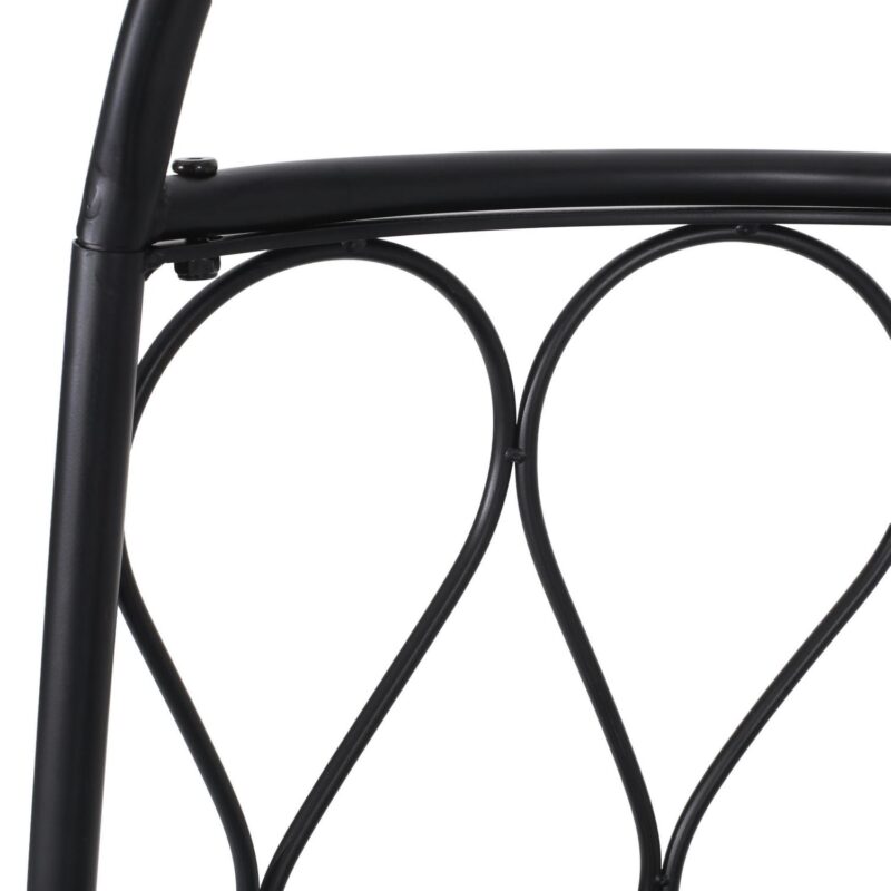 Meader Metal Indoor/Outdoor Hanging Chair with Stand, Black - Image 8