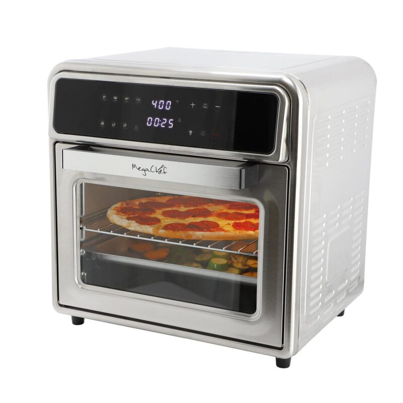 MegaChef 21.13 Digital Quart Stainless Steel Digital Electric Multi-Function Air Fryer and Counter Top Oven in Silver - Image 8