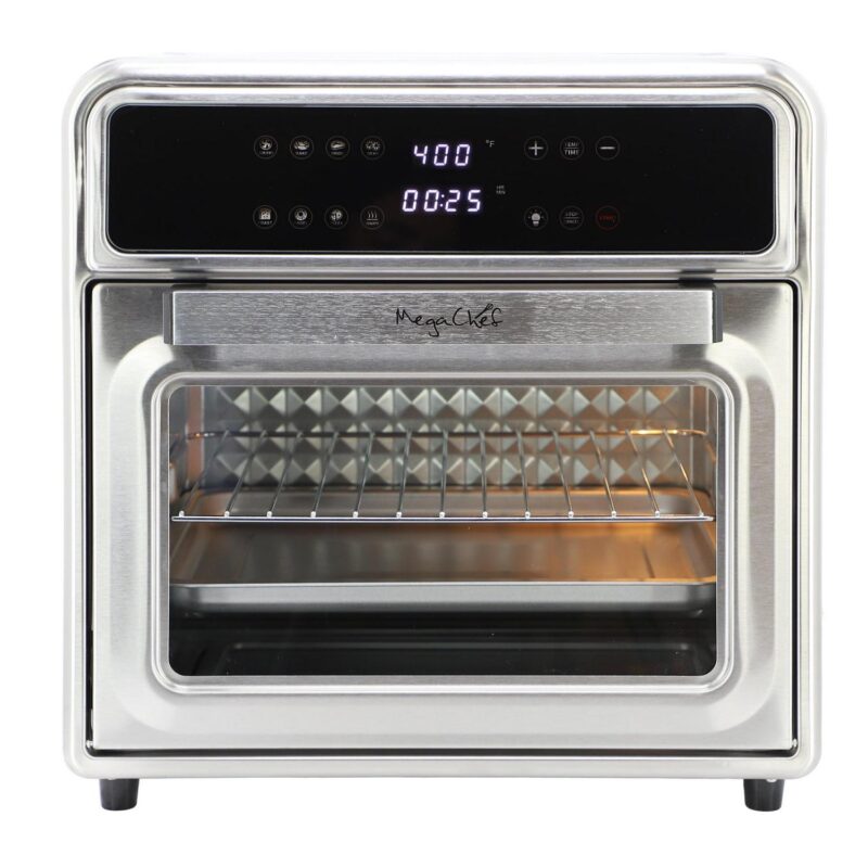 MegaChef 21.13 Digital Quart Stainless Steel Digital Electric Multi-Function Air Fryer and Counter Top Oven in Silver - Image 6