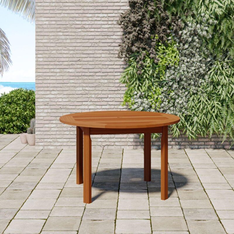 Milano Eucalyptus Round 5-Piece Patio Dining Set - Image 3
