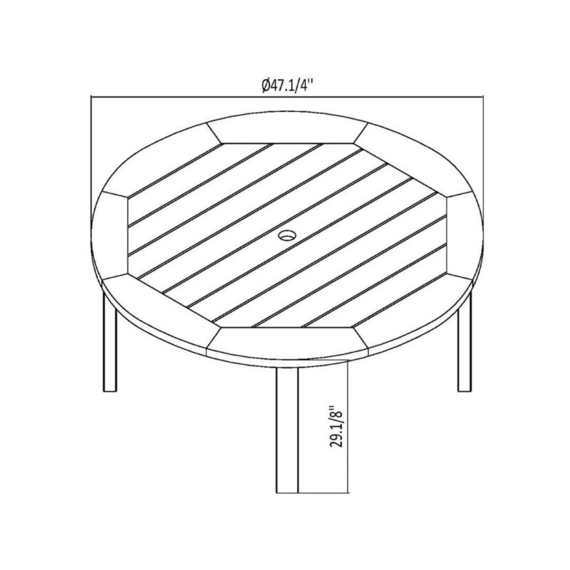 Milano Eucalyptus Round 5-Piece Patio Dining Set - Image 4